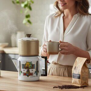 Georges Briard Enamelware Percolator Coffee Pot